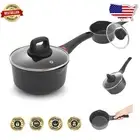 7-Inch Non-Stick Ceramic Saucepan with Lid - Elegant Induction-Ready Cooking
