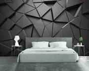 3D Black Solid Geometry Wall Mural Wallpaper 120