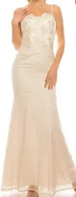 Aidan by Aidan Mattox Gown Color Champ Ivory Size 14, 12, 6,4,