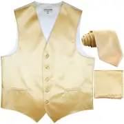 New Men's Horizontal Stripes Tuxedo Vest Waistcoat_tie & hankie Ivory formal