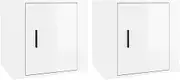 Storage Cabinet 2-Piece Set | Engineered Wood Bedside Table | High Gloss White Finish | Compact Size 50x39x47 cm | Perfect for Small Spaces & Bedrooms
