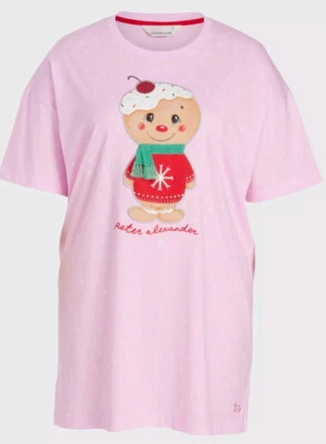 NWT PETER ALEXANDER LADIES PINK CHRISTMAS NIGHTIE SIZE 1+ / AU 16 - 18