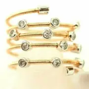 Ladies 12 stone Cubic Sterling Silver Wrap Ring Size 7 (Adjustable) New $130