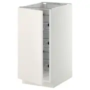 METOD base cabinet with wire baskets, white/Veddinge white, 40x60x80 cm
