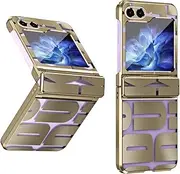 Protective Case Ultra-Thin Lightweight Case Compatible with Samsung Galaxy Z Flip 5 with Hinge+Camera Lens Protector Shockproof Full Protective Rugged Cover (Electroplating) with Hard Protective Body