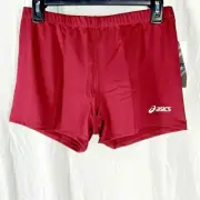 Asics Womens Dark Red 4" Court Volleyball Spandex Shorts