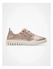 [Taking Shape] Lasercut Zip Flex Sneaker in Champagne