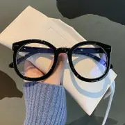Unisex Big Round Polygon Glasses For Men Women Pc Frame Glasses Plain Glasses Light Black -2.00