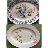在飛比找蝦皮購物優惠-二手 日本NIKKO 橢圓 青花瓷 冰裂紋 瓷盤 擺飾盤 碗