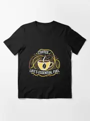 "Coffee: Life's Essential Fuel Typography T-Shirt" Essential T-Shirt