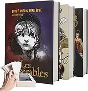 Real Paper Transfer Book Safe, Hollow with Secret Hidden Compartment, Combination Lock, Hidden Secret Storage Box, Coverbook Safe Containers for Money, Cash Box (Les Miserables)