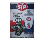 2x Tin Sign Stp Rustic Look Vintage 200x300mm Man Cave Shed Garage Bar Car
