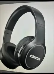Vanotom Wireless Bluetooth Headphones W/ Microphone-Black-new