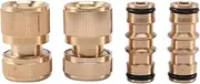 4 Pack Garden Hose Quick Connector Male Hose End Connector Extender for Join Garden 1/2 Inch Hose Pipe Tube Garden Water Connector