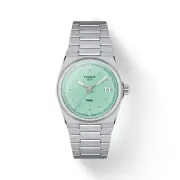 NEW TISSOT T1372101109100 PRX 35MM MINT GREEN STEEL BRACELET T137.210.11.091.00