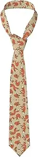 [CADREWY] Many Foxes Print Soft Men Necktie Classic Tie For Weddings And Special Occasions Ties Business, Black