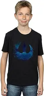 [Absolute Cult] Star Wars The Rise Of Skywalker Resistance Symbol Wave Boys T-Shirt Black 5-6 Years
