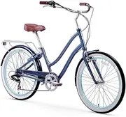 sixthreezero EVRYjourney Women's Beach Cruiser Bike, Step-Through Touring Hybrid Bicycle