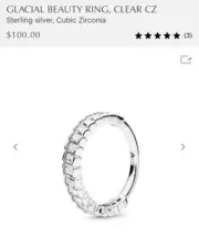PANDORA Glacial Beauty Ring #197744CZ - Sizes 5, 6, 7, 7.5, 8.5 + Pouch
