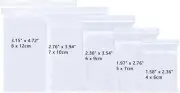 Small Sealable Zipper Bags 500pcs 5 Assorted Sizes Clear 500ct Combo,