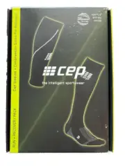 CEP Men's Compression Socks +Calf Sleeves Run and Recovery Pack Running Black