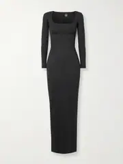 [SKIMS] SKIMS - Long Sleeve Slip Dress - Onyx - Black - XXS XXS Black