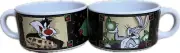 New In Original Box Ceramic Looney Tunes Soup Mugs 1999 Bugs Bunny Tweety Bird