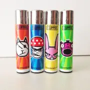 Clipper lighters 4 pcs set refillable |New| ANGRY MUZZLES |Limited Edition|