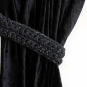 Dark Gray & Black Curtain Tiebacks Tie Backs for Drapes, Handmade Crochet, Basic