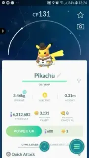 Pikachu ( Holiday Costume ) Pokemon Trade Go