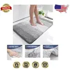 36x24 Extra Soft Microfiber Bath Mat with Non-Slip Rubber Backing - Light Grey