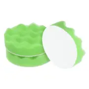 3pcs Buffing Sponge Pads 4" Polishing Wheel Waffle Finishing Grip Pad, Green