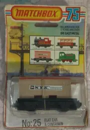 Matchbox Lesney Superfast SF25 Flat Car Container NYK England on Card 1976
