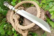 STAG ANTLER DEER BRASS GUARD CUSTOM HANDMADE HUNTER DAGGER BOWIE KNIFE