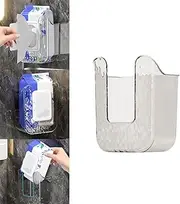 Kitchen Wipes Storage Box Wall Mounted No Punching Wipes Holder for Bathroom, Clear Toilet Wipes Container Tissue Storage Holder Box Wet Wipes Dispenser for Kitchen Bathroom Toilet
