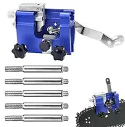 Chain Sharpener | Manual Chain Saw Sharpener Attachment with 5 Rods,Portable Tool, Compact Supplies for Garden Worker