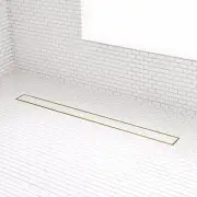 Signature Hardware Cohen 32" Tile Insert Shower Drain Less Flange Brushed Gold