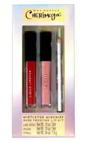 Max Makeup Cherimoya Mistletoe Mischief 3pc Lip Kit Nude Frosting