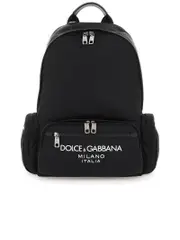Dolce & Gabbana Nylon Backpack With Rubberized Lettering Logo