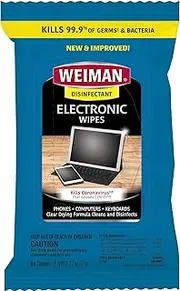 Weiman 593 Wipes-Non Toxic Safely Clean Your Laptop, Computer, TV, Screen Equipment-Electronic Cleaner Wipes-15 Count