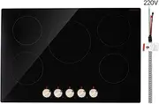 Induction Cooktop - A 9200W Powerhouse for Your Kitchen! This electric countertop burner comes with 5 burners and user - friendly knob controls