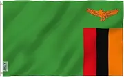 ANLEY Fly Breeze 3x5 Feet Zambia flag - Vivid Color and Fade Proof - Canvas Header and Double Stitched - Zambian Flags Polyester with Brass Grommets 3 X 5 Ft