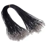 100Pcs Wholesale Bulk PU Leather String 50CM Waxed DIY Necklace Cords Black
