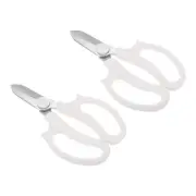 2Pcs Garden Scissors Floral Shears Floral Scissor Gardening Pruning Shear White