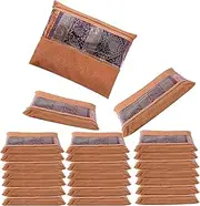 [Generic] 24 Pcs Large Non-Woven Saree Covers For Storage/Saree Bags with Zip/Multi-Purpose Lehenga Storage Bag/Clothes Covers for Dresses/Sarees/Lehengas (14x17 Inch)