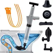 Air Drain Blaster Power Plunger Toilet Sink Clog Remover with 3 Snakes