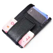 Leather Rfid Blocking Card Holder Wallet with 3 Slots and Pocket