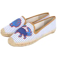 在飛比找Yahoo奇摩購物中心優惠-TORY BURCH CRAB ESPADRILLE 條紋拼