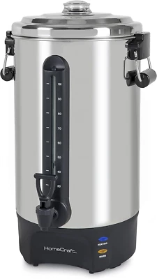100-Cup Coffee Urn and Hot Beverage Dispenser with Dripless Faucet, Quick-Brewin