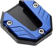 CNC Aluminum Alloy Motorcycle Bike Kickstand Extender Foot Side Stand Extension Pad Support Plate Anti-Skid Enlarged Base(Blue)